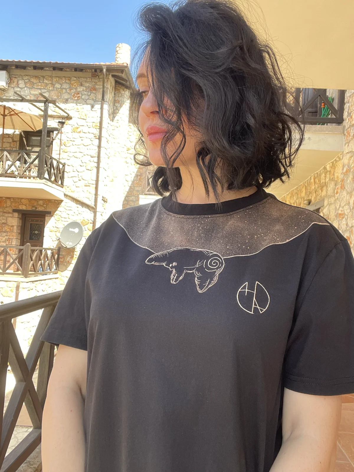 Helen Oben textile artist and creator of hand-painted bleach art clothing