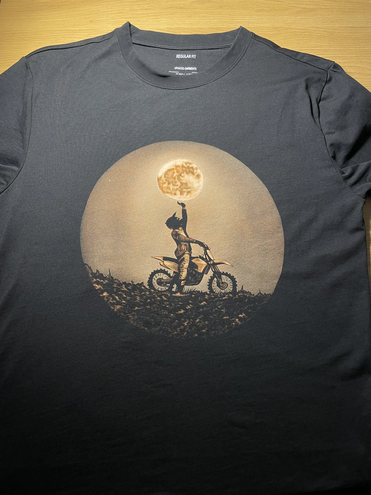 Moon Rider bleach shirt design featuring a motorcycle rider under the moon