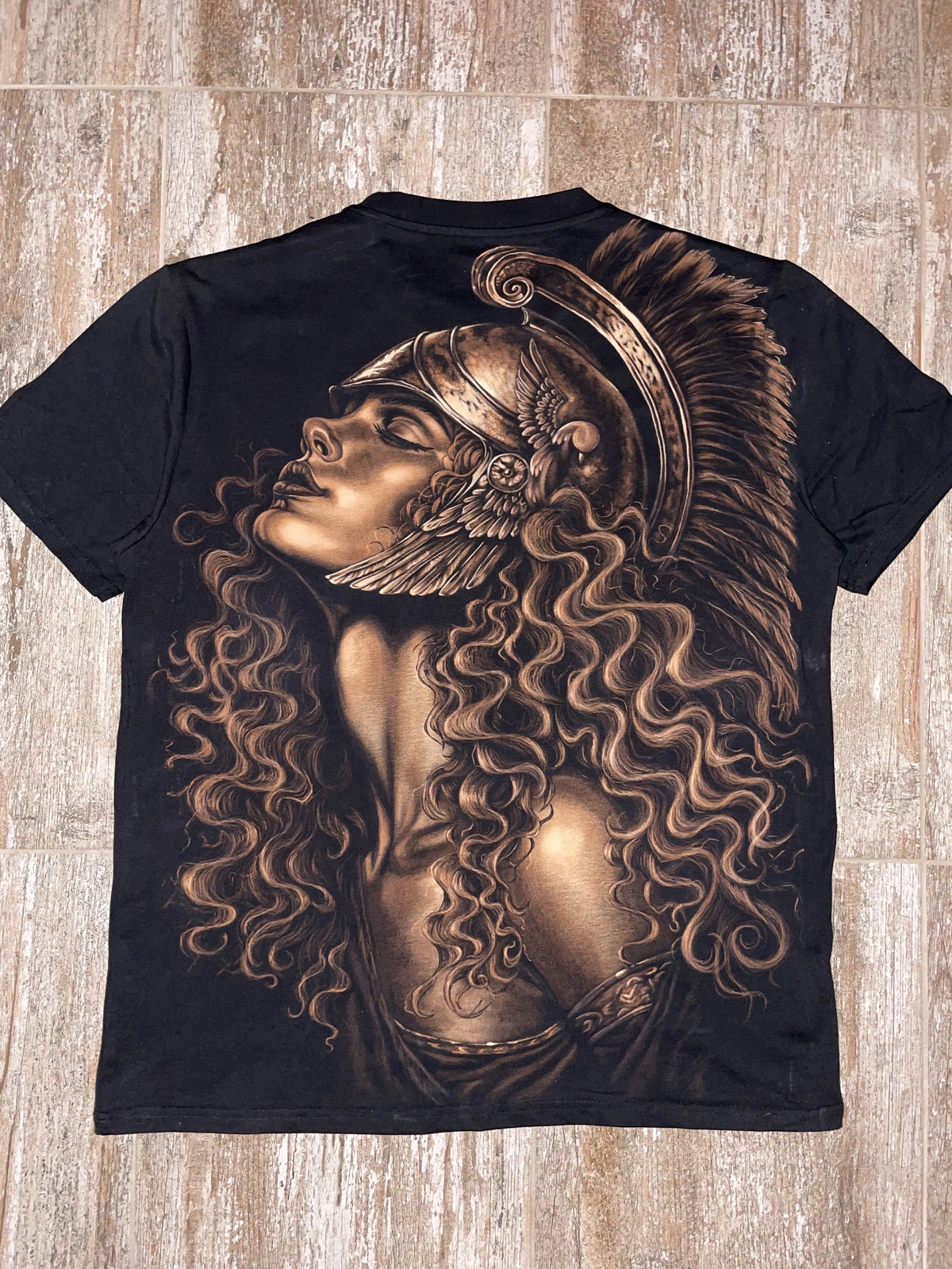 Warrior Queen bleach shirt featuring a hand-painted fantasy portrait
