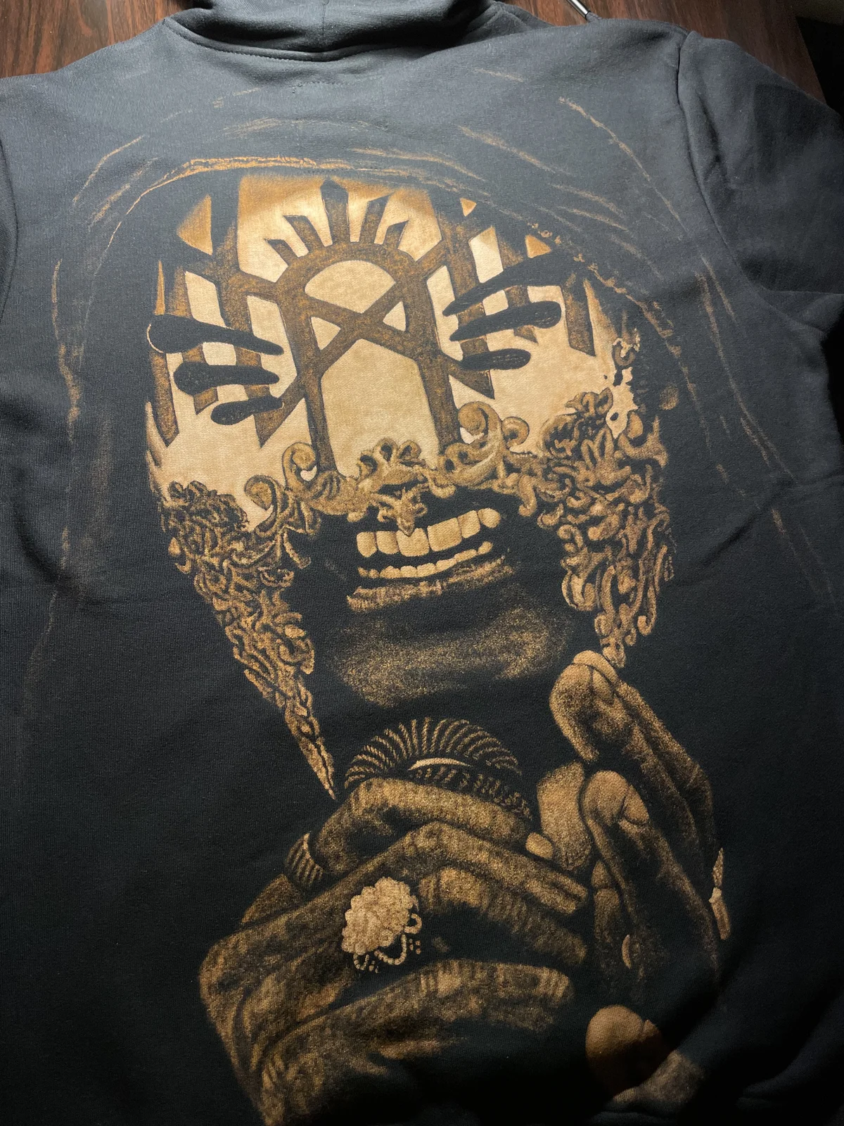 Bleach art musician portrait design on black hoodie