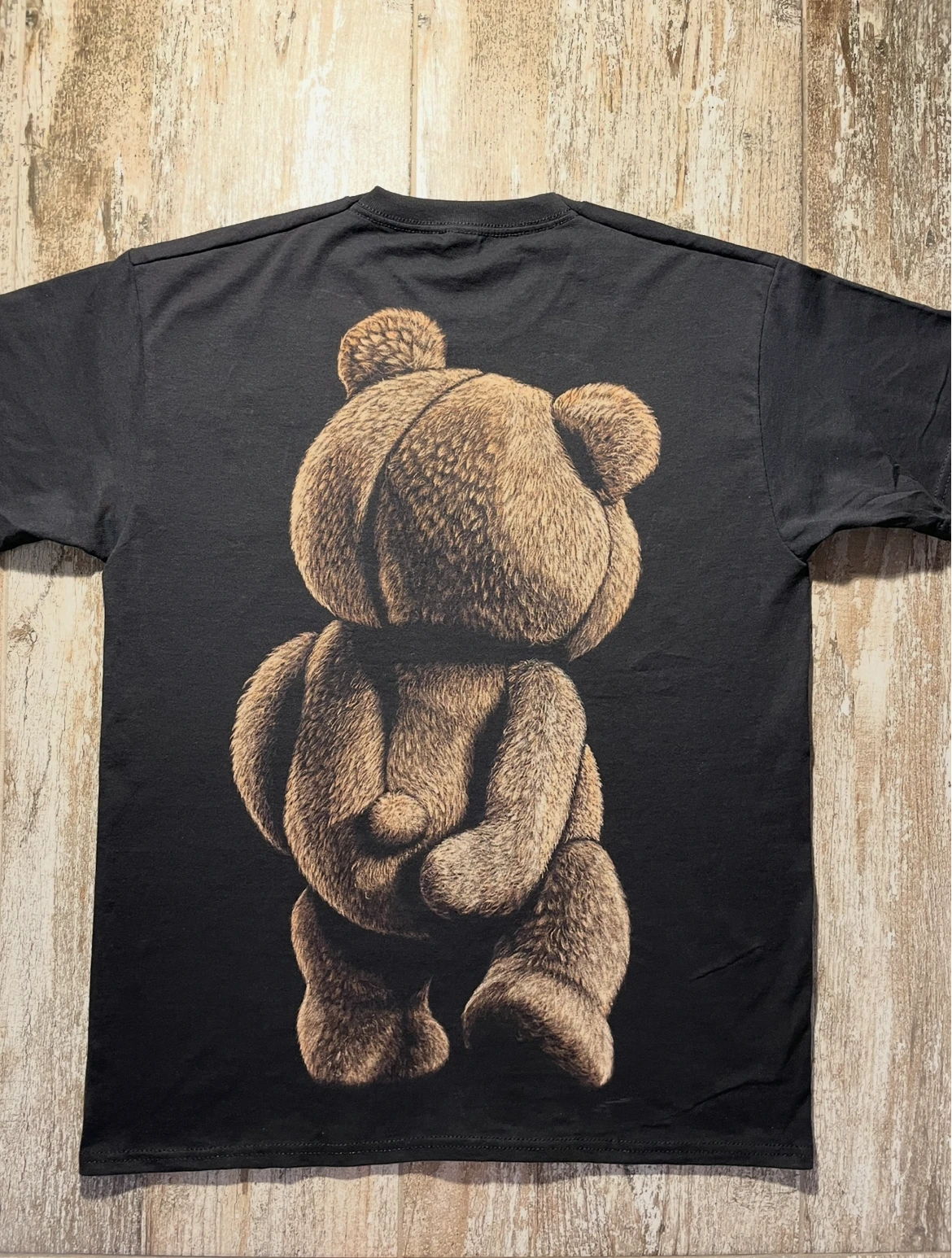 Ted movie inspired bleach art T-shirt hand-painted on black cotton