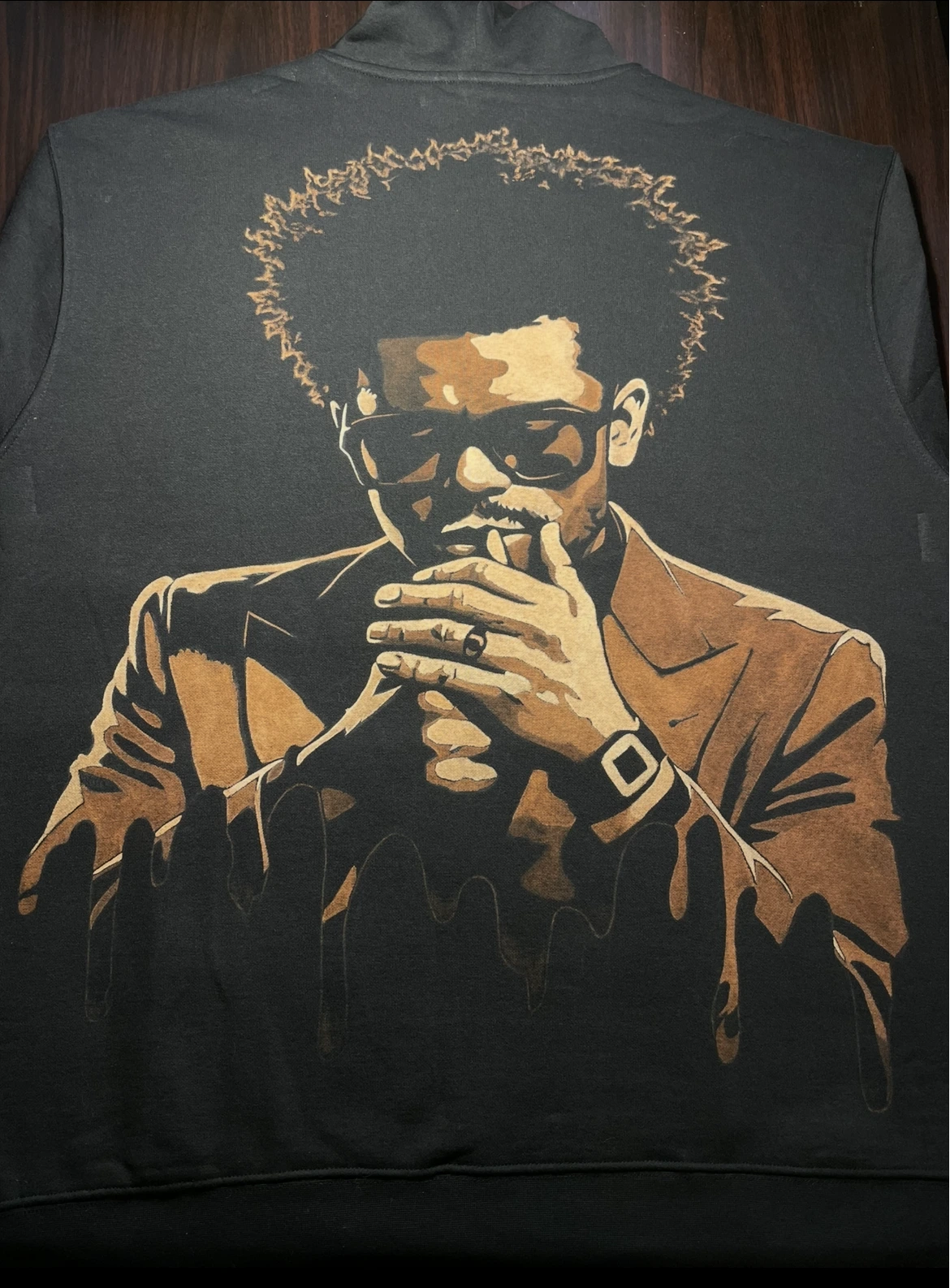 The Weeknd inspired bleach art hoodie with XO logo design