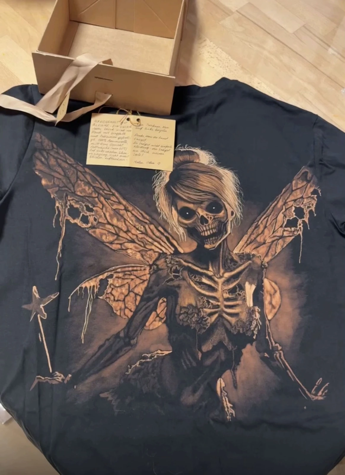 Custom bleach art t shirt handmade with painted design