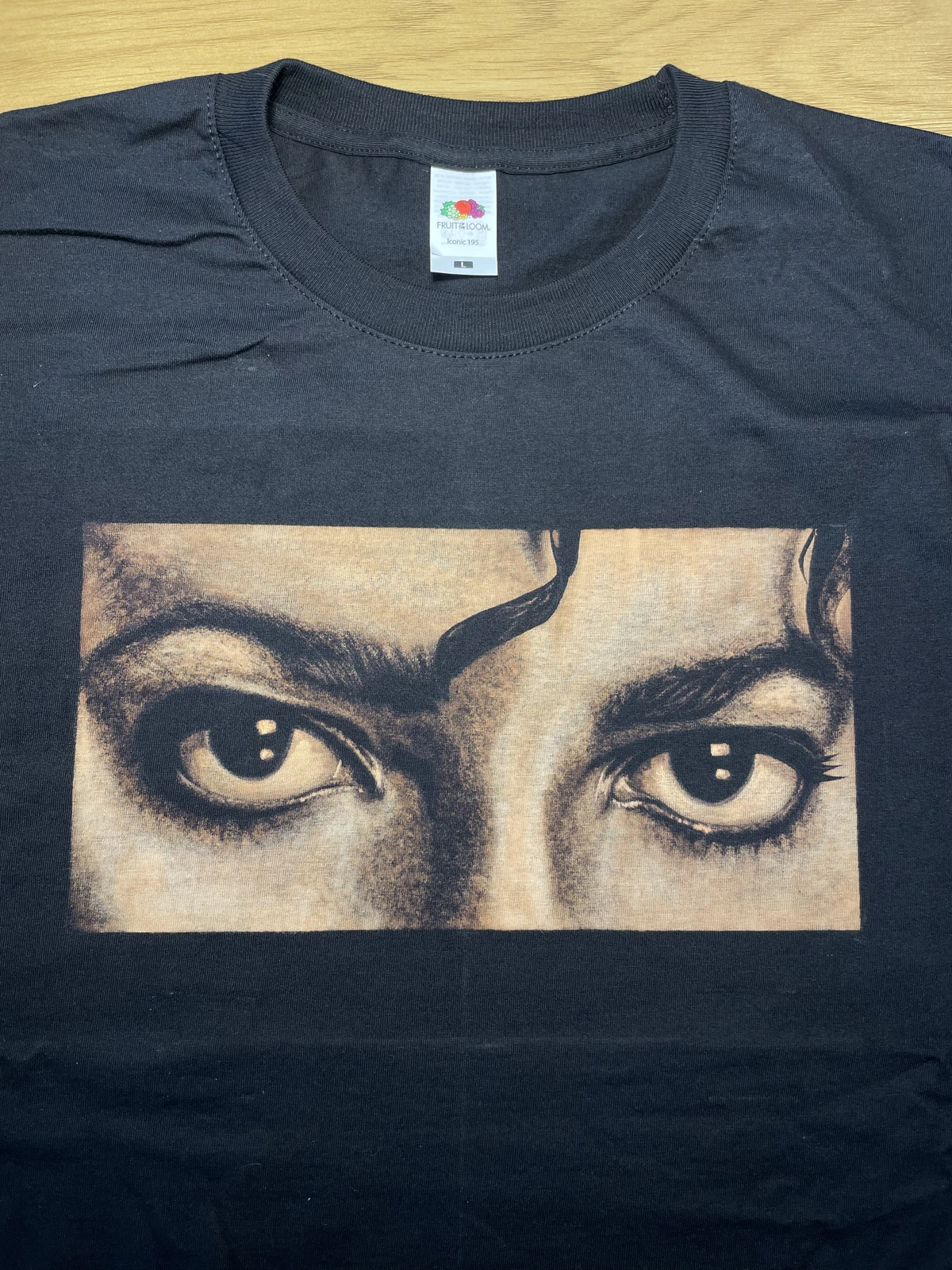 Nearly finished custom bleach art T-shirt during the hand-painting process
