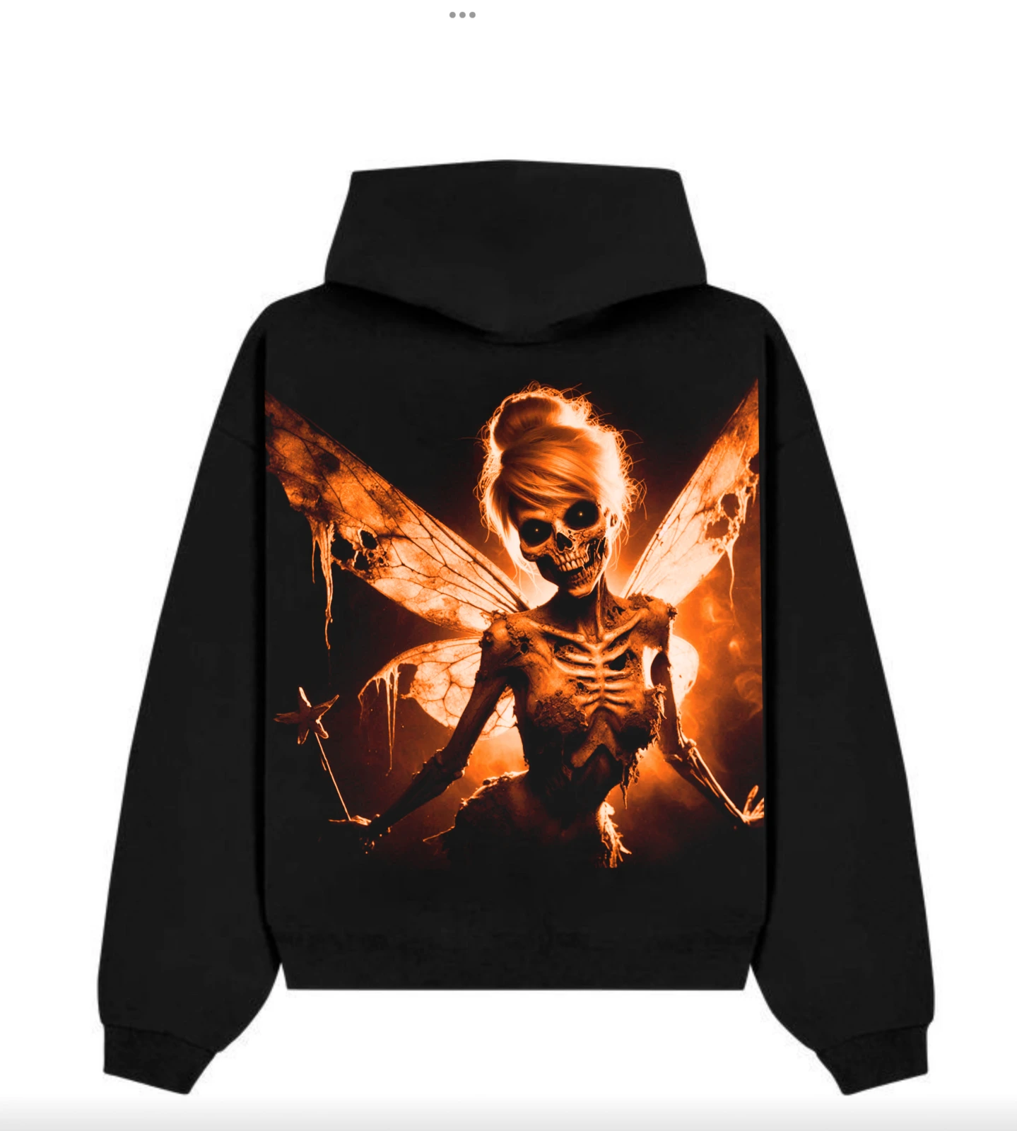 Konzept für ein individuelles Hoodie-Design, das die zukünftige handbemalte Bleichkunst von Helen Oben Art zeigt.