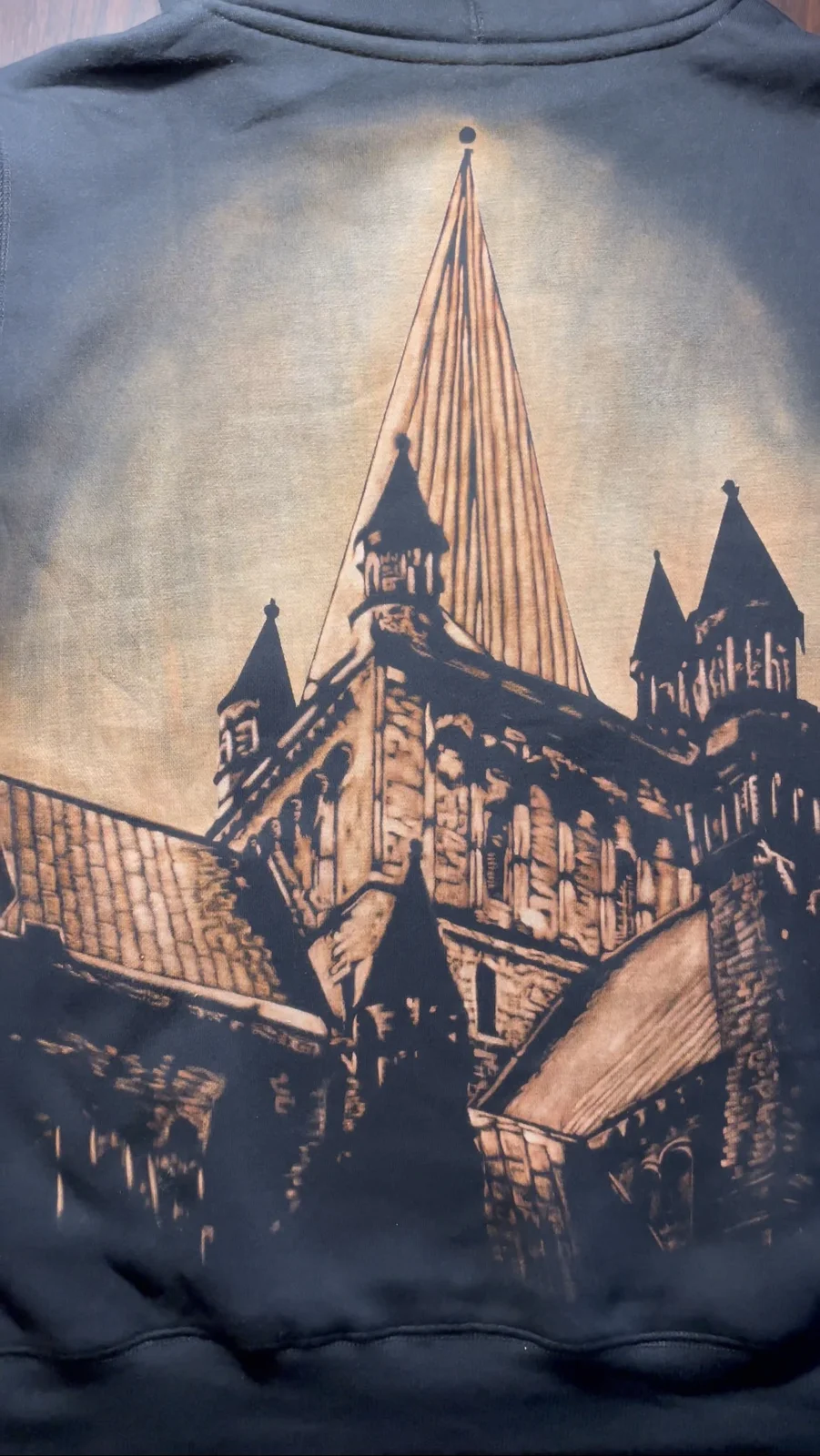 Finished handmade bleach art shirt after the process is complete