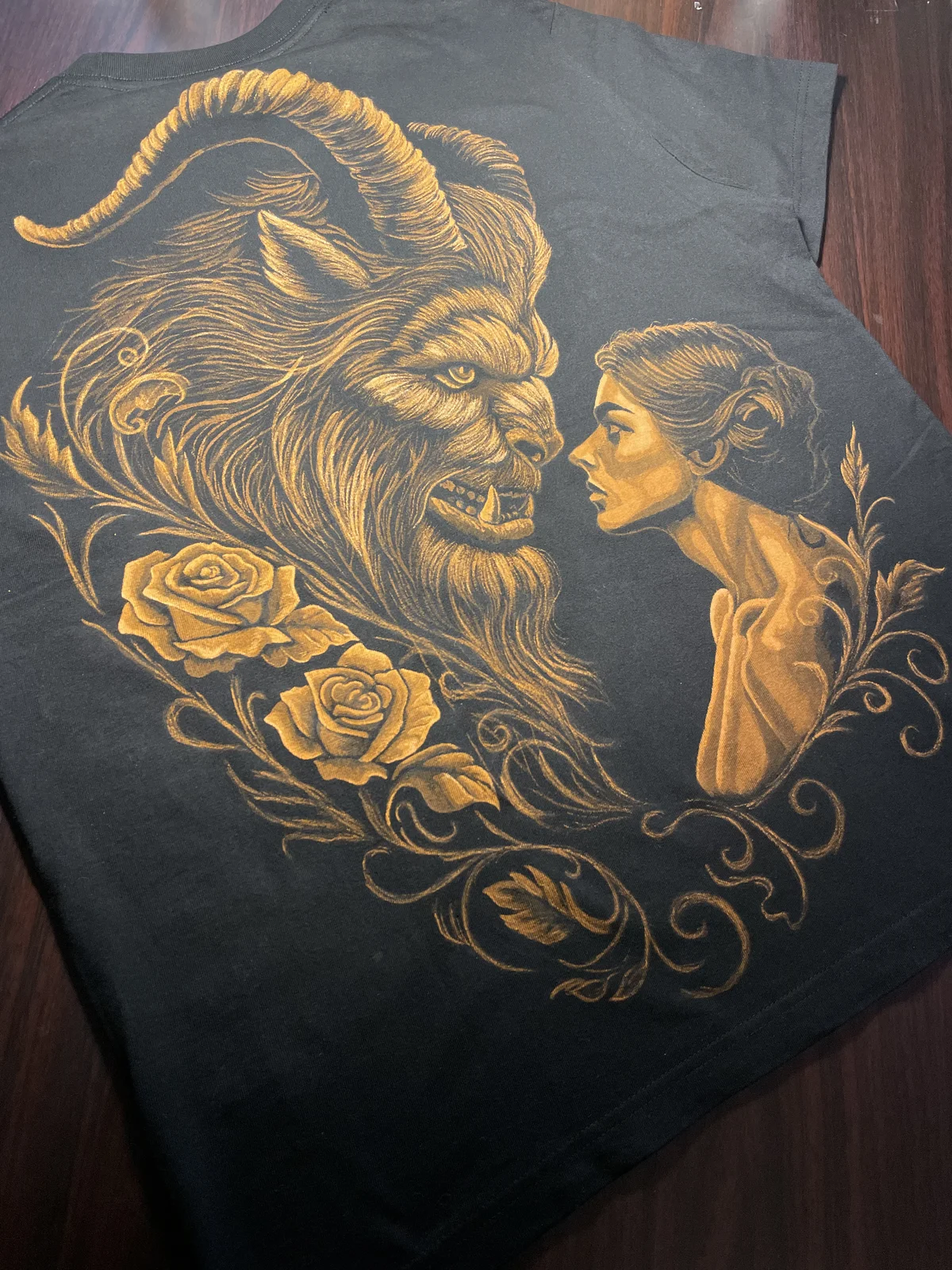 Custom bleach art clothing finished handmade design on black fabric