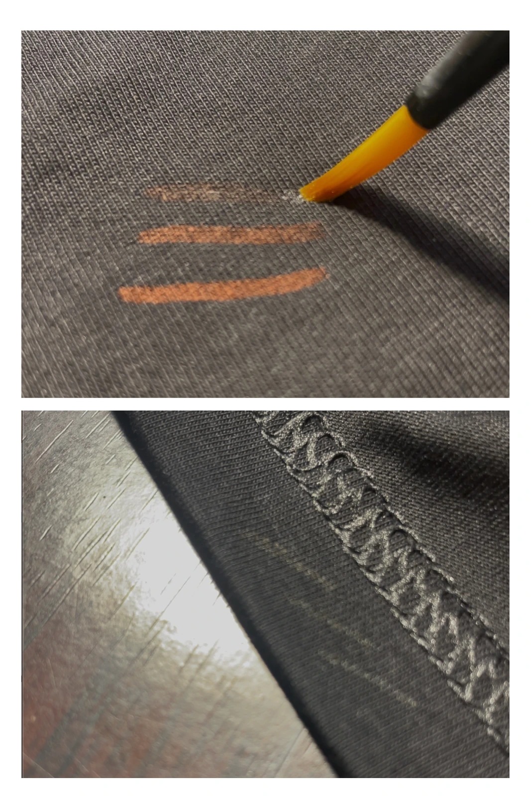 Baumwolle vs Polyester Bleichreaktion Test