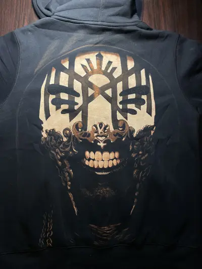 Pop culture bleach art design on black clothing