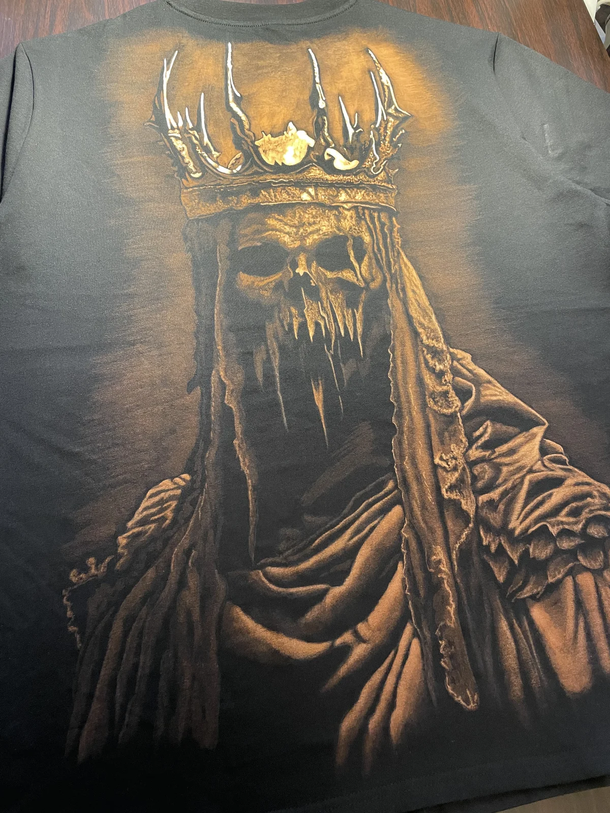 Skull bleach art design on black clothing