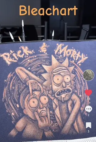 Bleach art illustration inspired by the Rick and Morty animated series, shared on TikTok