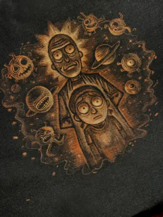 Bleach art illustration inspired by the Rick and Morty animated series