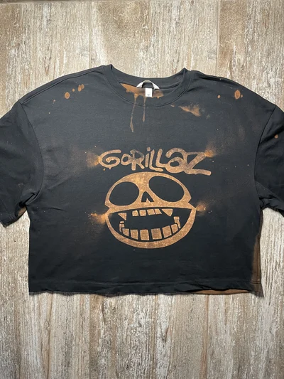 Gorillaz Skull Logo Bleach Art Front Design