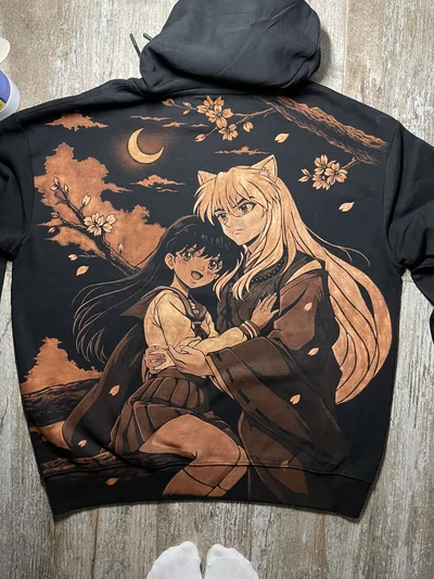 Inuyasha and Kagome Moonlight Bleach Art Back Design