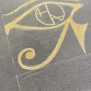 Video showing the Helen Oben Art logo designed as the Eye of Horus on the front of the t-shirt