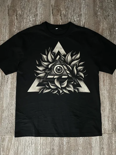 Evil Eye Bleach T-Shirt front full view handmade gothic bleach art shirt