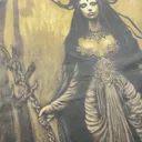 Live video showing the forest goddess bleach art design on the back of the t-shirt