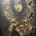 Video mit vollständiger Ansicht der Itachi-Raben-Naruto-Szene als Bleach-Art auf der Rückseite des Hoodies