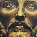 Video close-up of bleach art details on hand painted Jesus Christ hoodie