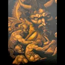 Art process video showing the creation of a luciferian angel illustration painted with bleach