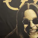 Video close-up of bleach art details on hand painted Ozzy Osbourne T-shirt