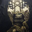 Fertiger handbemalter Bleach Art Hoodie inspiriert von Sleep Token mit Vorder- und Rückansicht