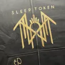 Video showing the front of the zip hoodie with the Sleep Token logo and lettering split symmetrically by the zipper