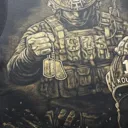 Video showing the full hand-painted soldier bleach art hoodie from back