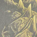 Close-up video of a Viper-inspired character illustration painted with bleach on the front of a t-shirt