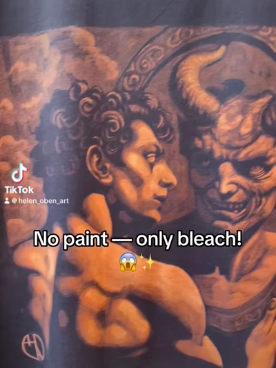 Gefallener Engel Bleach Art auf schwarzem T-Shirt – dunkler Fantasy Designprozess