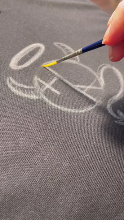 Helen Oben Art Logo Bleach Painting on Black Fabric – Handmade Design Video