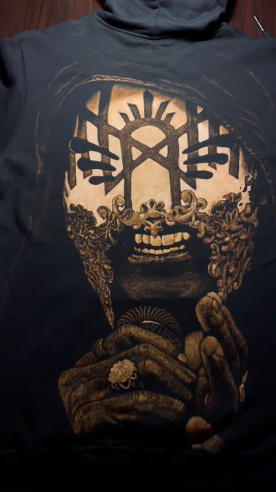 Sleep Token Bleach Art auf schwarzem Hoodie – dunkles musik inspiriertes Design