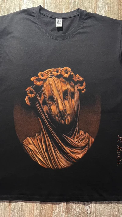 Veiled Vestal Virgin Bleach Art T-Shirt – Rafaelle Monti Marble Statue Graphic Tee